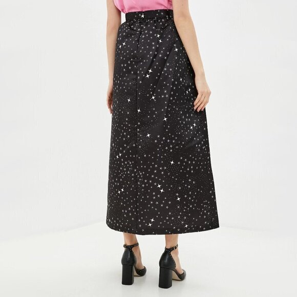NWT Maska Mode Imperial black & white star print voluminous maxi skirt, M - Picture 6 of 11